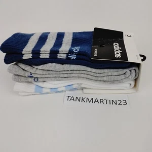 Adidas Climalite Women's 3 Pair Crew Socks Gray Blue White Size 5-10 - Picture 1 of 7