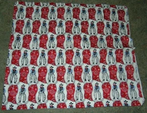 Fabric Remnant Half Yard Blank Textiles Cowboy Red Black White Cotton 2004 Chaps - Picture 1 of 2