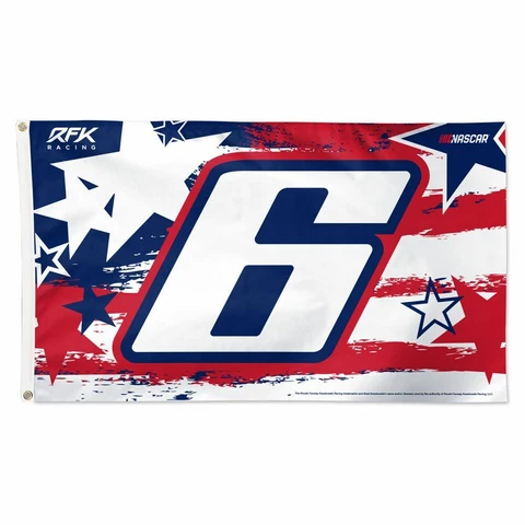 Brad Keselowski 2022 Wincraft #6 RFK Racing Patriotic 3x5 Deluxe Flag FREE SHIP Cover