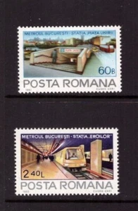 Rumania 1982 Trenes Bucarest Metro conjunto MNH sellos como nuevos - Imagen 1 de 1