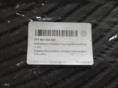 Genuine OEM VW 7P1-061-550-041 Rubber Floor Mats Black 4pc Set 2011-2017 Touareg - Image 1 of 4