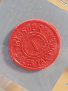 Vintage Missouri One 1 Mil State Sales Tax Red Plastic Token Gently Used -#5092 - Picture 1 of 3