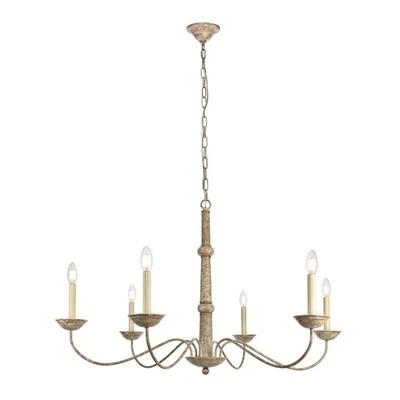 Living District Merritt 6-Light Transitional Metal Chandelier in Weathered Dove - Image 1 of 3