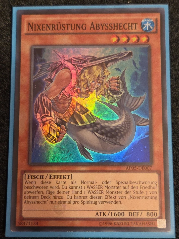 *German* YuGiOh Mermail Abysspike Super Rare AP05-EN007 LP  - Image 1 of 1