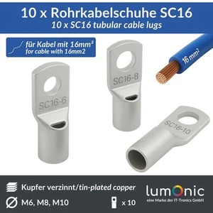 10x Rohrkabelschuh blank 16mm² Ringzunge Kupfer verzinnt - Bild 1 von 5