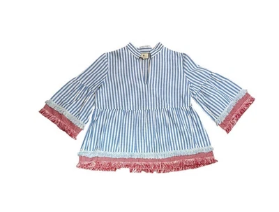 Top túnica Crawford a rayas Tuckernuck Savannah para mujer talla mediana - flecos 3/4 Foto 1 de 4