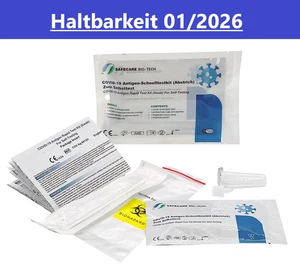 20 Safecare Corona Schnelltest Selbsttest Nasenabstrich BfArM-Zulassung Covid19 - Bild 1 von 2
