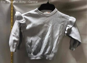 Zara Girls White Crew Neck Long Sleeve Casual Pullover Sweater Size 4/5 - Picture 1 of 6