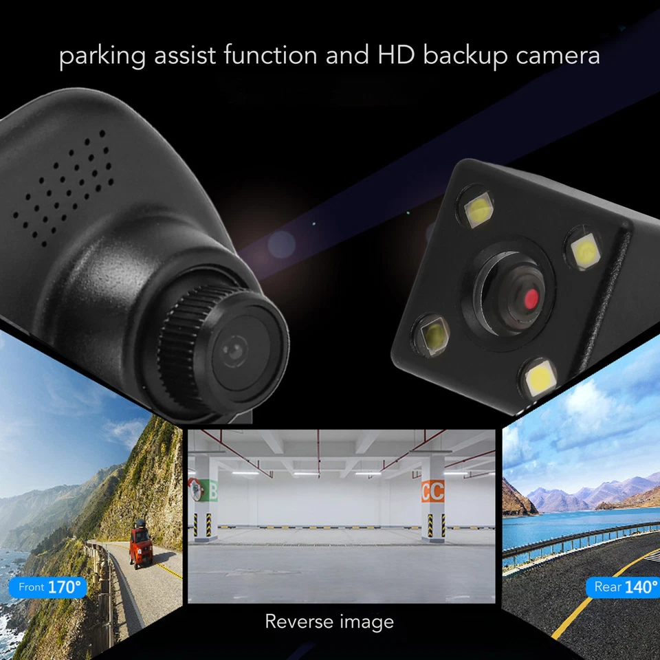 Backup Camera Mirror 4.3 Inch 1080P Front Rear Camera G Sensor Anti Shake Smart⊹ - Image 1 of 4
