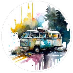 9181 - VW Transporter Camper painting style Vinyl sticker - Picture 1 of 1