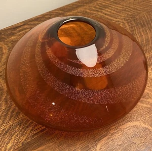 DAN BERGSMA SIGNED PILCHUCK ART GLASS FREEFORM 11” CENTERPIECE BOWL ORB - Picture 1 of 11