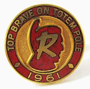 Vintage AMC Rambler Hudson Dealer Pin Enamel Salesman Top on the Totem Pole 1961 - Picture 1 of 3