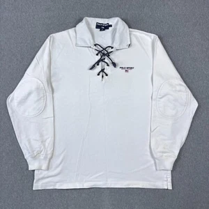 VTG Polo Sport Ralph Lauren Shirt Mens Large Rugby Hockey Drawstring Oversized - Picture 1 of 14