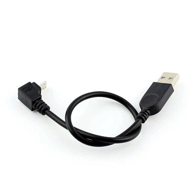 Short Right Angled Micro USB to Standard A Charging A Jack Male Plug Cable Lead - Image 1 of 4