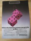 Honda Accessories Fluffy Dice Not In That Game Advert A4 File 24