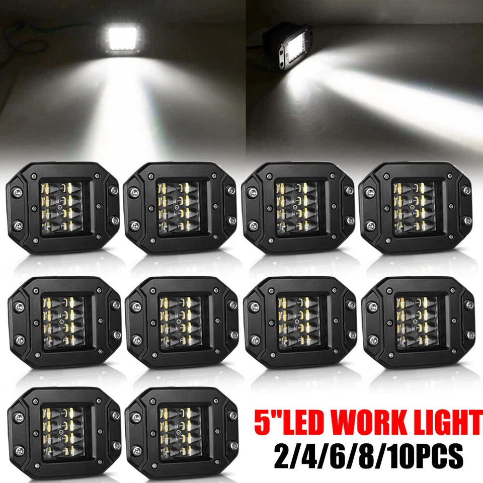 5" 300W montagem embutida luzes LED pods backup para-choque traseiro reverso off road 4WD - Imagem 1 de 4