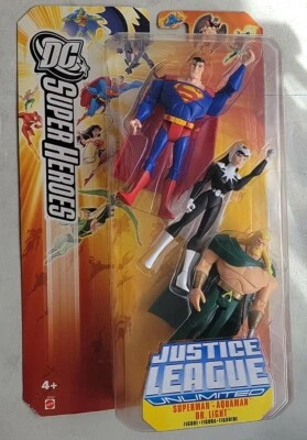 NEW 2005 JUSTICE LEAGUE DC SUPER HEROES SUPERMAN AQUAMAN & DR LIGHT FIGURES A122 - Image 1 of 2
