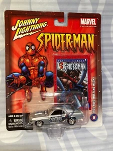 JOHNNY LIGHTNING ''SPIDER-MAN'' = 1970 FORD MUSTANG MACH 1 = SILVER - Picture 1 of 2