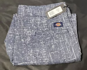 Dickies 36x27 Regular Fit Cuffed Pants Rinsed Navy Crosshatch New Dead Stock NWT - Picture 1 of 4