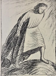 Ernst Barlach original Lithografie 1916 Demut - Bild 1 von 4