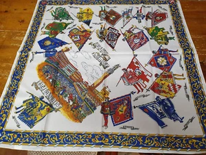 PALIO DI SIENA - Fazzoletto PIAZZA DEL CAMPO SBANDIERATORI BLU C 80 x 80 - scarf - Foto 1 di 1