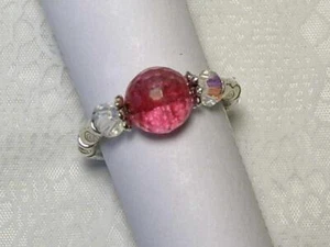 ANILLO ELÁSTICO PIEDRA DE NACIMIENTO TURMALINA ROSA DAMAS CYNTHIA LYNN "NIÑO DE OCTUBRE" - Imagen 1 de 1