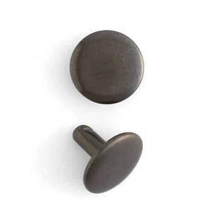 100 Wide Large Double Cap Rivets Tandy Leather 1375-83 Gun Metal Black - Picture 1 of 1