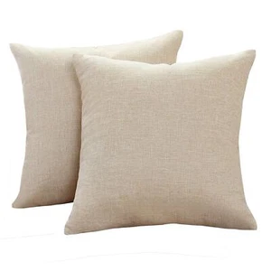 Linen Decorative Throw Pillow CoversClassical Square Solid Color Pillow Cases... - Picture 1 of 7