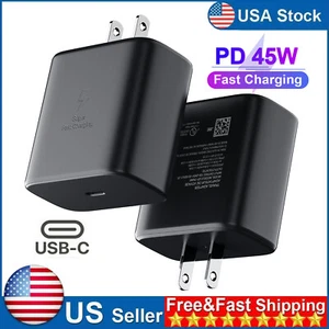 2 PACK 45W Type USB C Super Fast Wall Charger For Samsung S21 S22 Ultra S22+ S23 - Picture 1 of 13