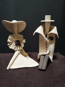 Luba Rubin Sculpture Figurines Dolls Israeli Artist Signed - Picture 1 of 9