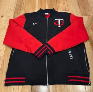 Nike Minnesota Twins Authentic Collection Dugout Bomber Jacket Men's XL NWT - Picture 1 of 9