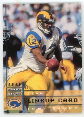 1998 Leaf Rookies & Stars Team Lineup Card Tony Banks Card  #279 - Image 1 of 4