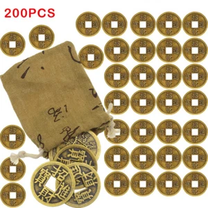 200 Pcs Feng Shui Coins Ancient Coins Chinese Ching Money Lucky Coin Charm NEW - Picture 1 of 6