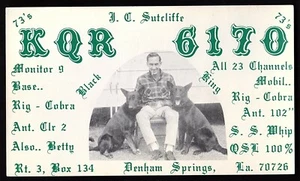 QSL QSO RADIO CARD "Rig-Cobra/Black/King/KQR 6170", Denham Springs, LA (Q1303) - Picture 1 of 2