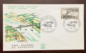 O) 1967 FRANCE, GREAT BRIDGE BORDEAUX, PORT, GARONA RIVER, LANDSCAPE, FDC XF - Picture 1 of 1