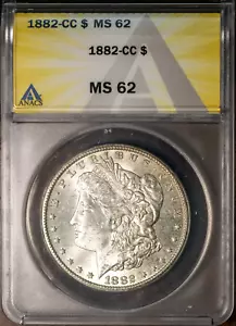 1882-CC $1 Silver Morgan MS 62 ANACS # 7473414 + Bonus - Picture 1 of 2