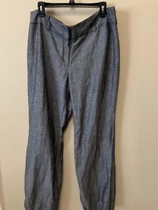 Alfani Trousers Pants Size 16 Black Linen Blend Career Wear - Picture 1 of 6