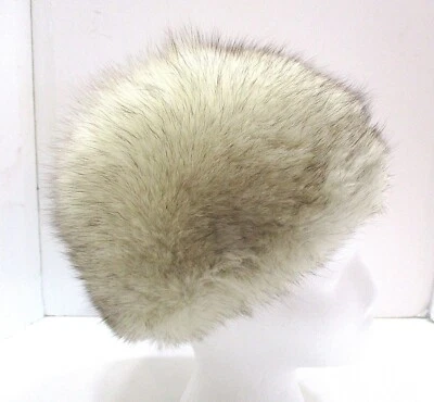 Fox Pill Box Hat Off White w Dark Brown Guard Hairs Golden Fox? - Image 1 of 4