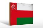 Holzschild Flagge Oman 30x20 cm Flag of Oman Vintage Deko Schild wooden sign