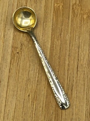 Cuchara de sal individual de plata de ley Camellia de Gorham 2 7/8" Foto 1 de 2