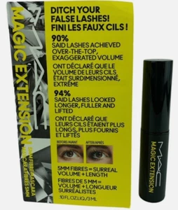 MAC Magic Extension 5MM Fibre Mascara EyeLash BLACK .10 oz / 3ml NEW Travel Size - Picture 1 of 2