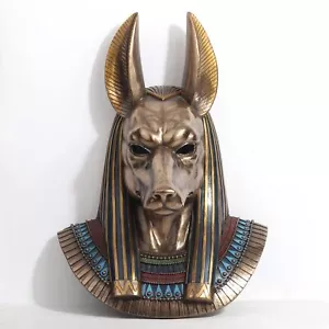 Veronese 14 Inch Anubis Egyptian God Bust Wall Plaque Cold Cast Resin Antique... - Picture 1 of 5