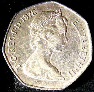1978 Great Britain Large 50 New Pence Coin - Picture 1 of 2