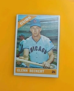 1966 Topps Baseball Card Chicago Cubs Glenn Beckert #232 Vintage Creases Vg- - Picture 1 of 2