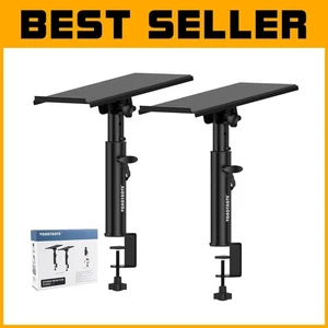 Heavy-Duty Adjustable Studio Monitor Stands with Desk Clamp for Sound Excellence - Picture 1 of 9