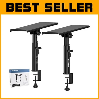 Heavy-Duty Adjustable Studio Monitor Stands with Desk Clamp for Sound Excellence - Image 1 of 4