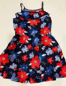 Carter's Mädchen Sommer Schulter Träger Ärmel kurz Blumen Kleid Größe 8/8A - Bild 1 von 4