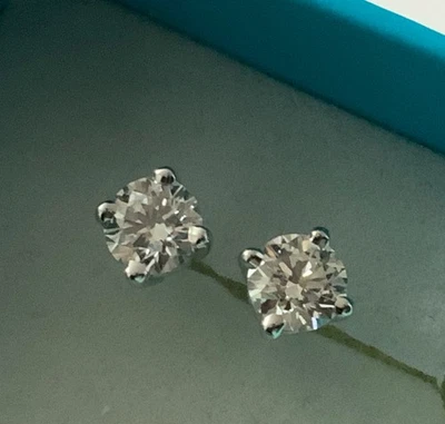 PENDIENTES VERIFICADOS GIA-NILO AZUL 0,50 ctw G-IF DIAMANTES EN ORO BLANCO 18K Foto 1 de 4
