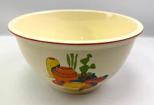 Homer Laughlin Kitchen Kraft Ovenserve Mexicana Mixing Bowl 10 1/2" Red Band USA - Picture 1 of 17
