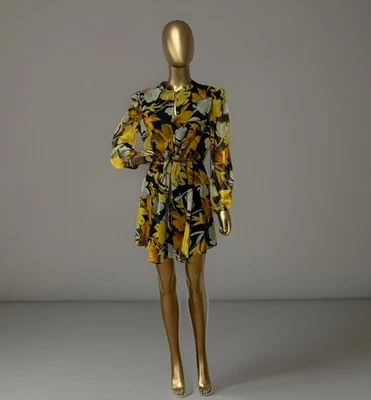 Mini Vestido Reina 100% Seda Floral Milly of New York $425 Cóctel ~ Talla Pequeña Foto 1 de 4
